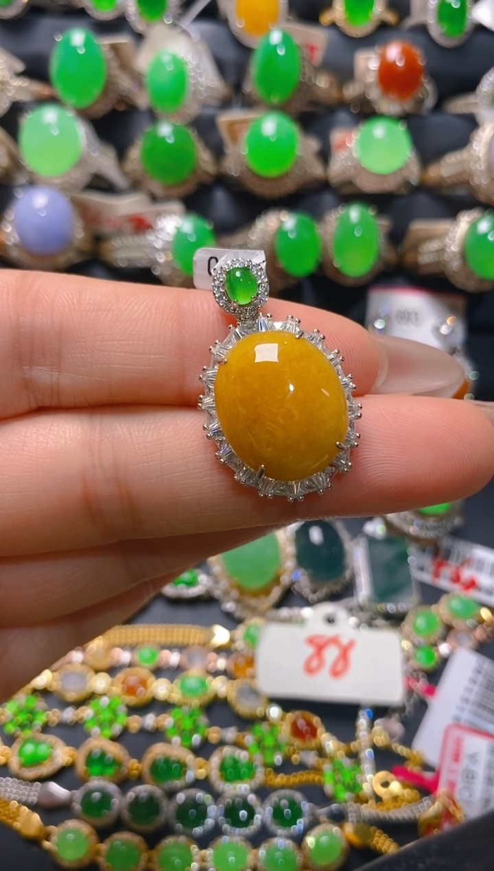 【闪购商品】翡翠耳饰银S925镶嵌天然A货翡翠1