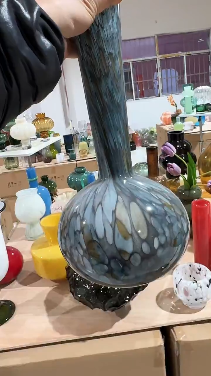 【闪购商品】玻璃蓝色天鹅颈