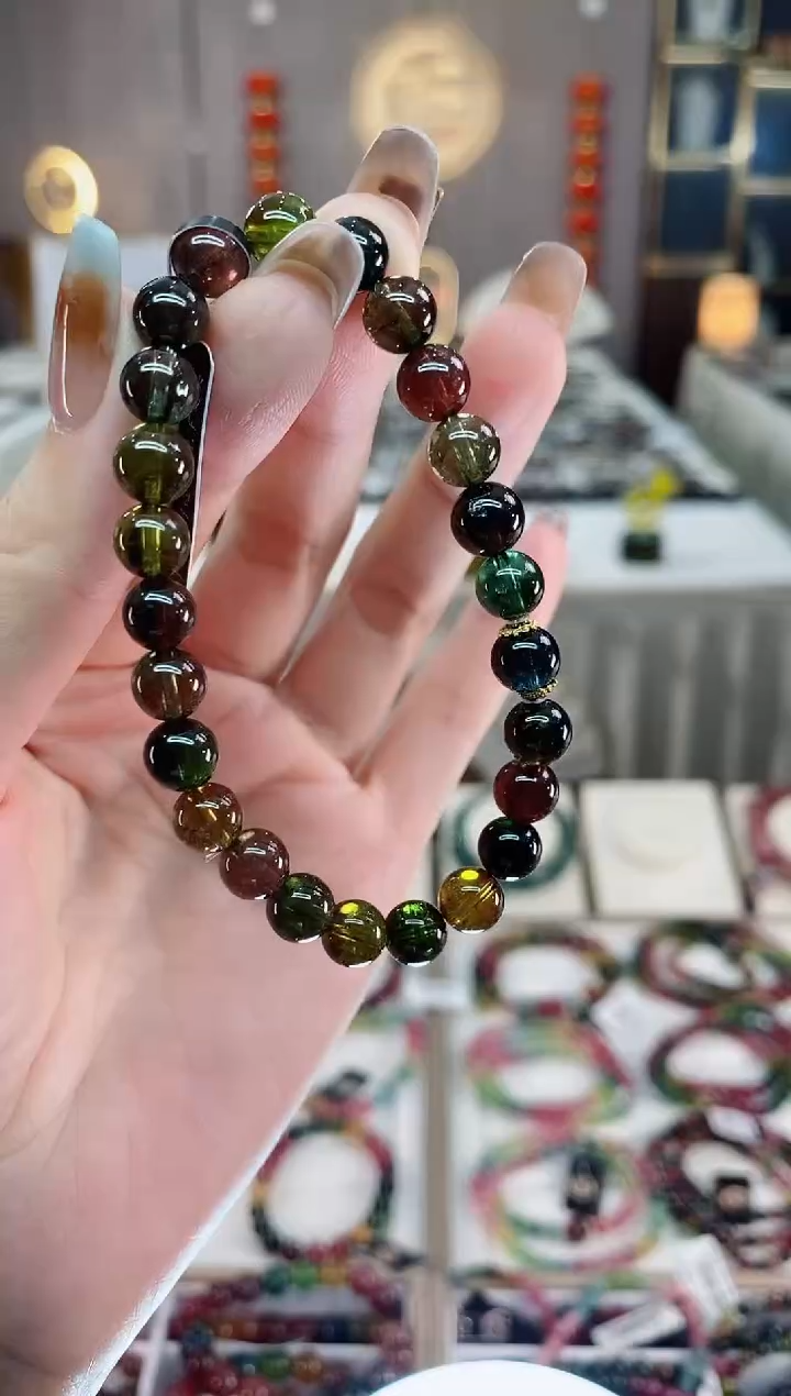 单圈手串7mm+未镶嵌碧玺dan多样性发货一条