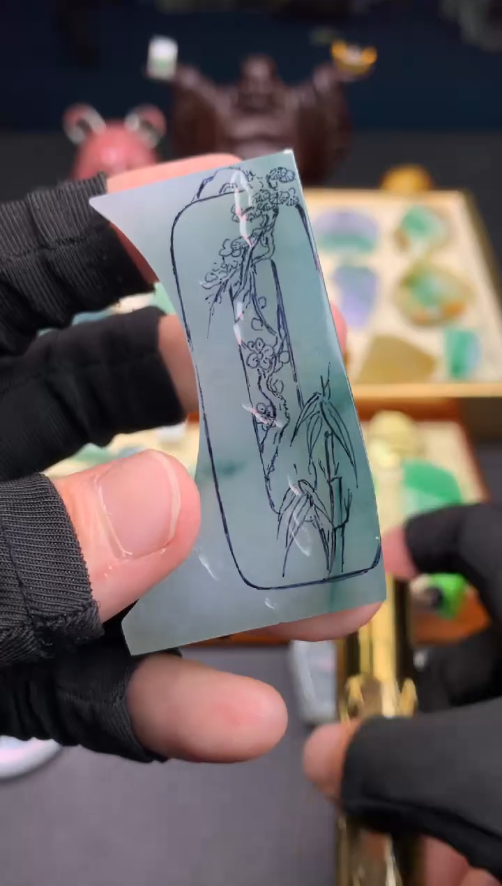 未镶嵌定制翡翠远*。天然翡翠裸石（包工）