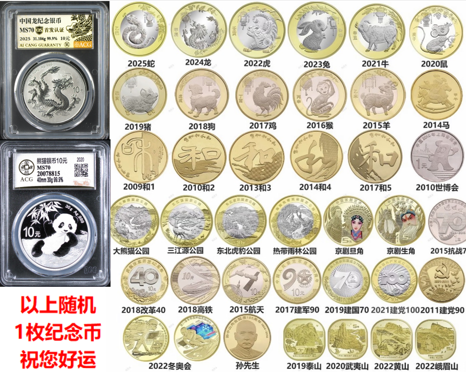 法定货币42种纪念币随机一枚