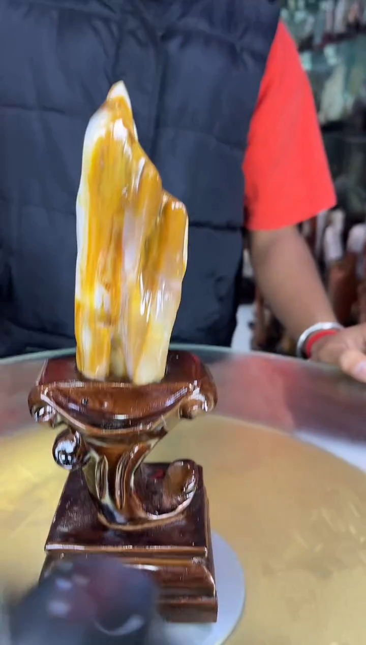缅甸天然树化玉摆件