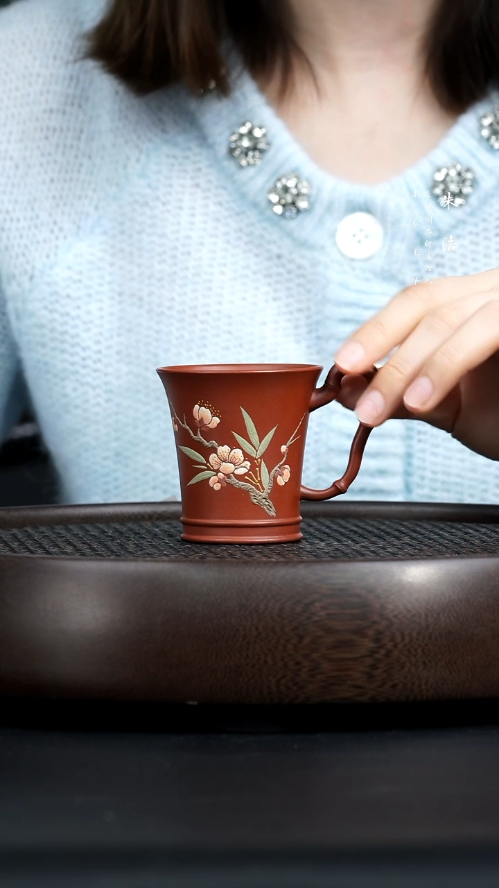 【闪购商品】紫砂茶壶0313早直播泥绘手把杯