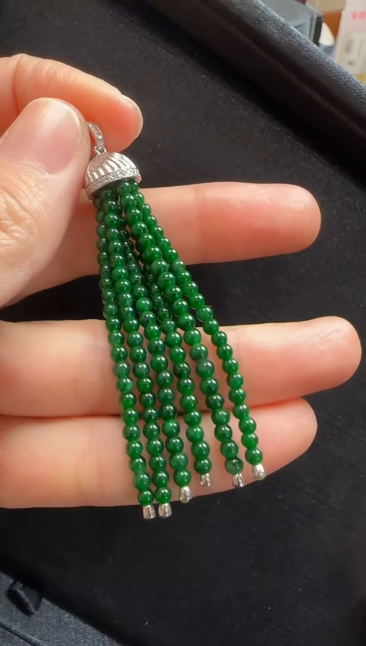 【闪购商品】翡翠颈饰18K金镶嵌437玉珠一个