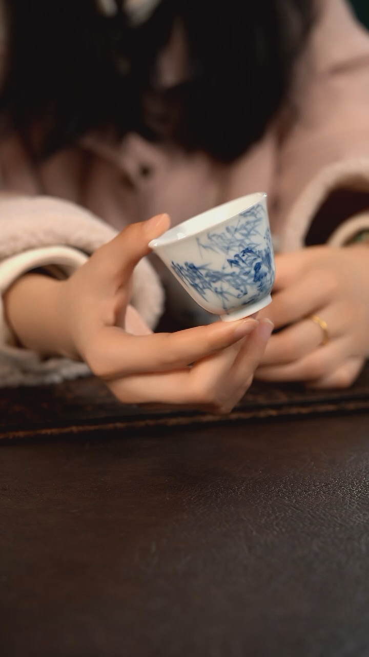 【闪购商品】杯HLX陶瓷竹子小撇口杯
