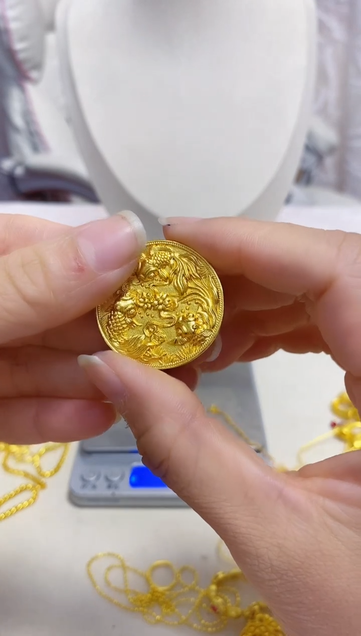 合金无026鲤鱼双面牌吊坠