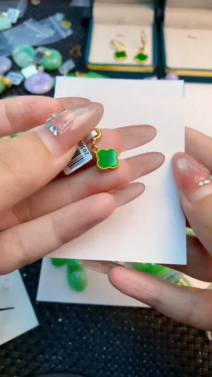 翡翠银S925镶嵌吊坠(不含链)1