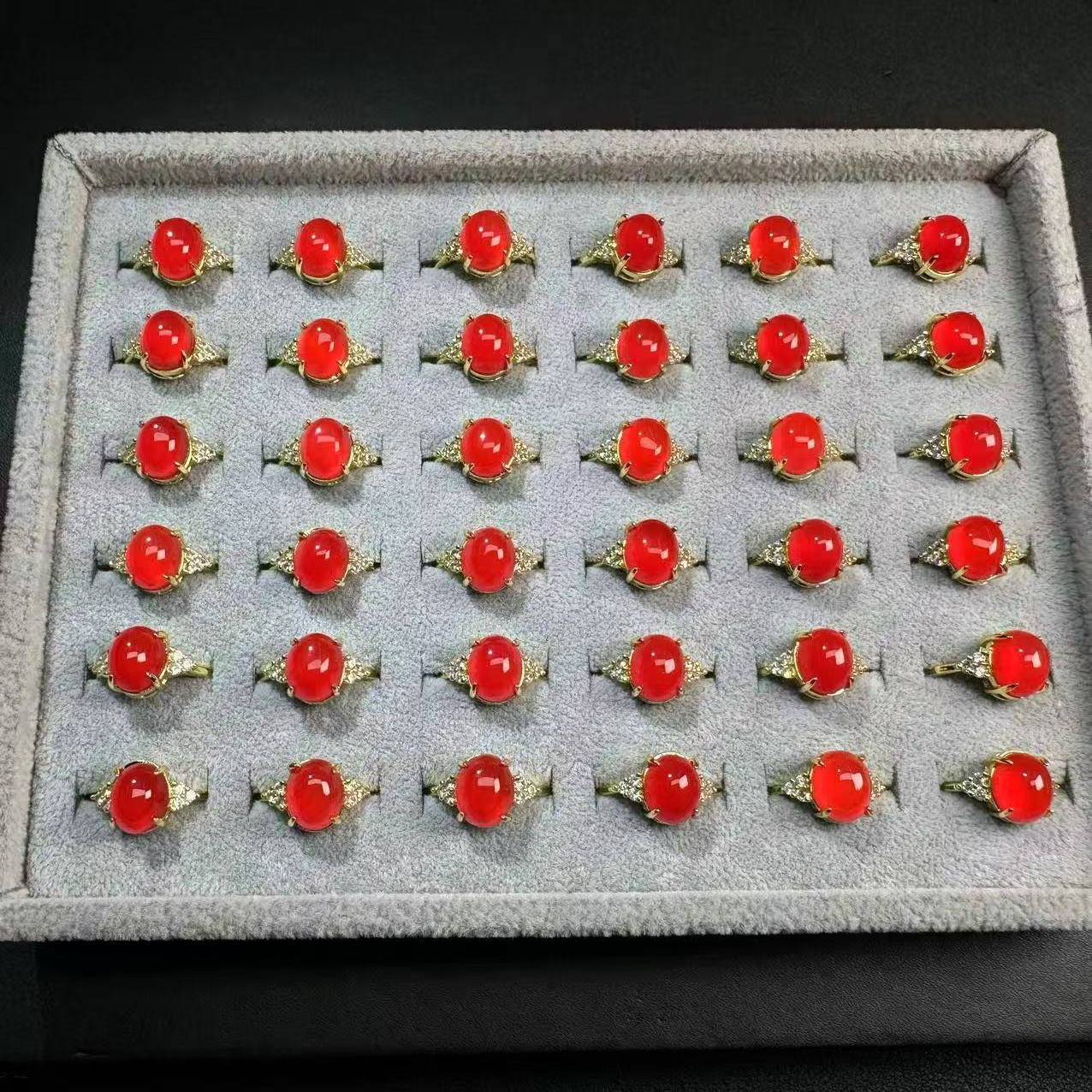 瑞珑祥珠宝—A5055鸽血红玛瑙戒指-多样性只发一件