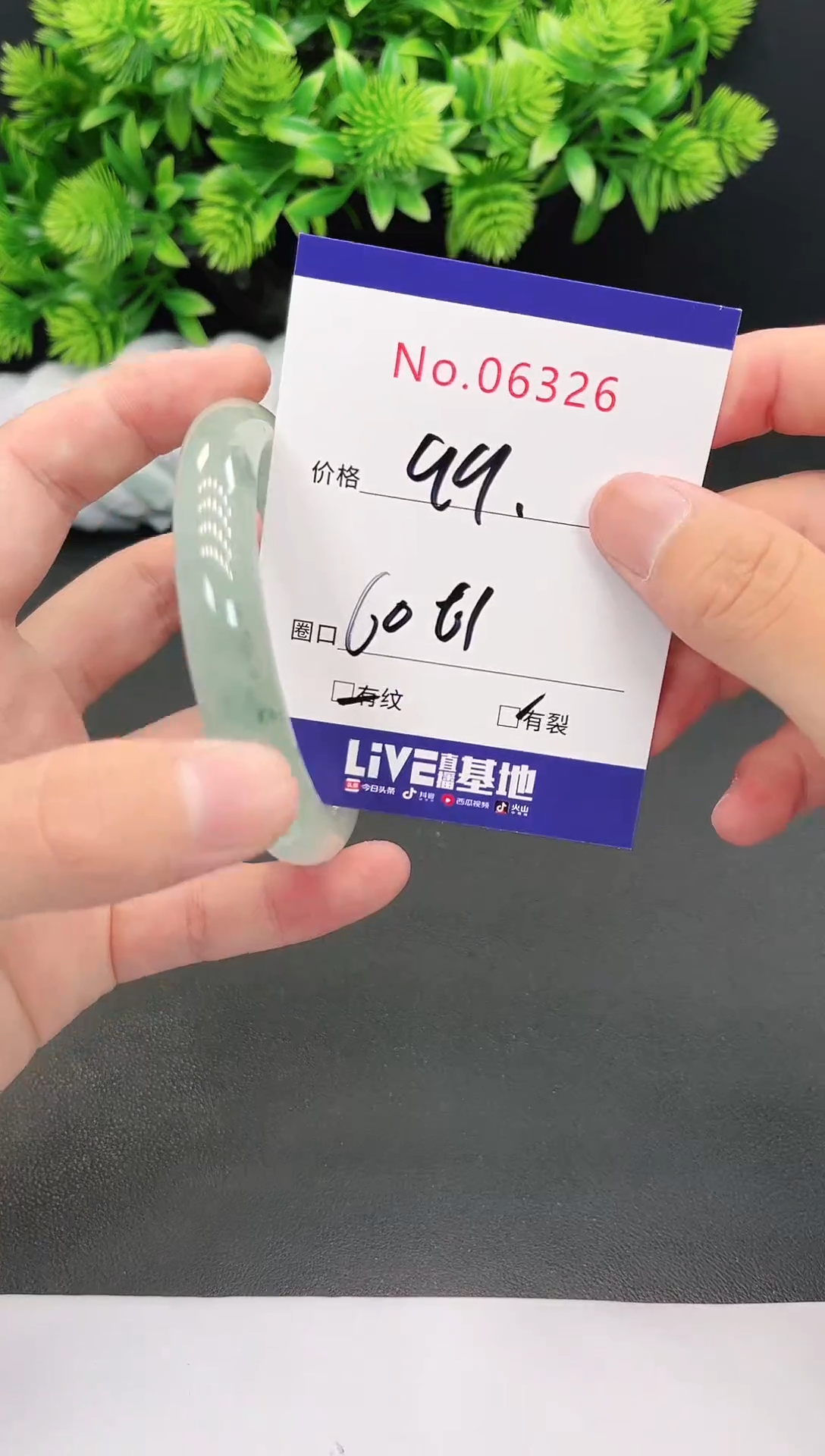 未镶嵌手镯翡翠6326