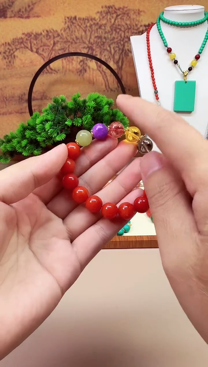 南红玛瑙14K金镶嵌耳饰S418