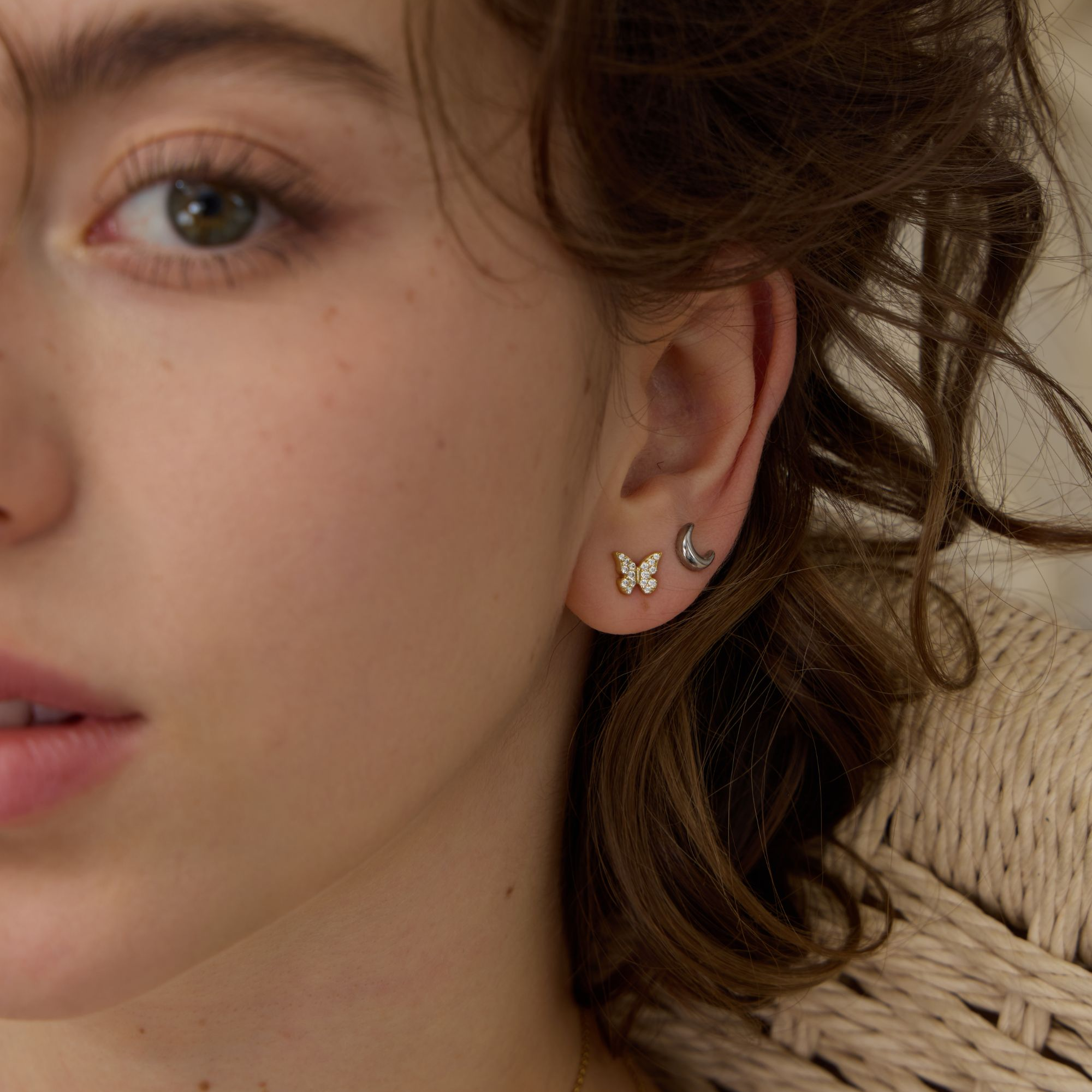 S925银【新品】ARSIS星悦蝴蝶耳钉项链时尚饰品约会轻奢通勤耳饰L2