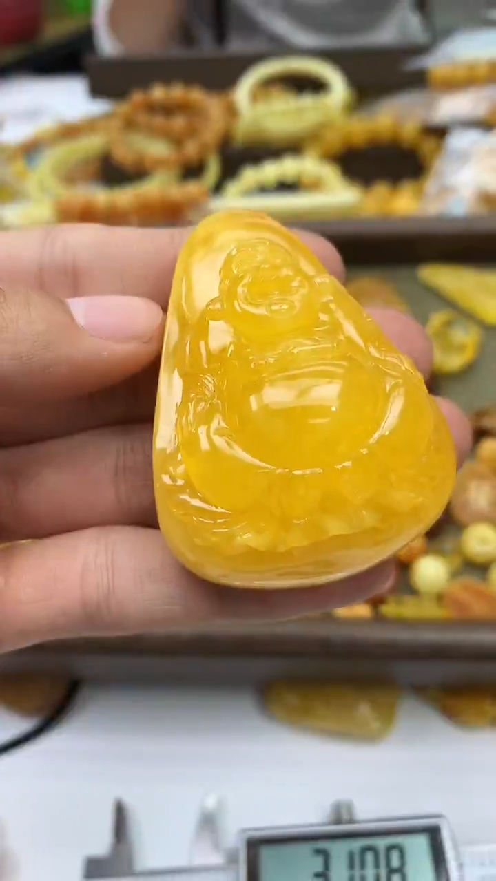 裸石蜜蜡未镶嵌吊坠