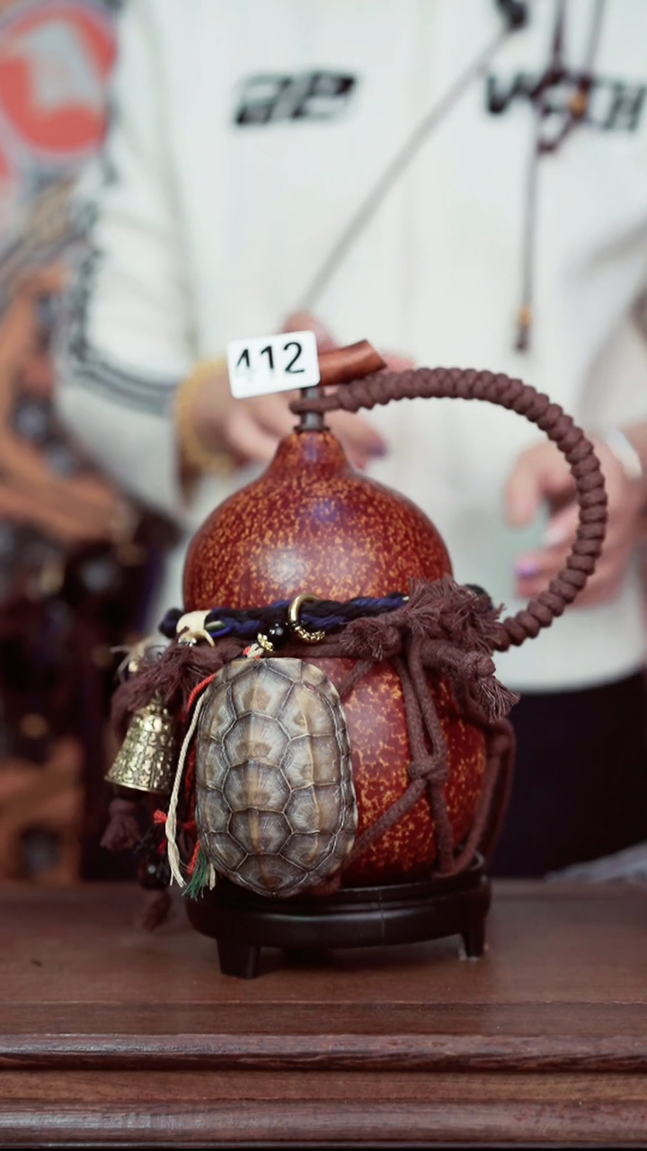 412号大漆葫芦 一物一拍送网兜底座漏斗