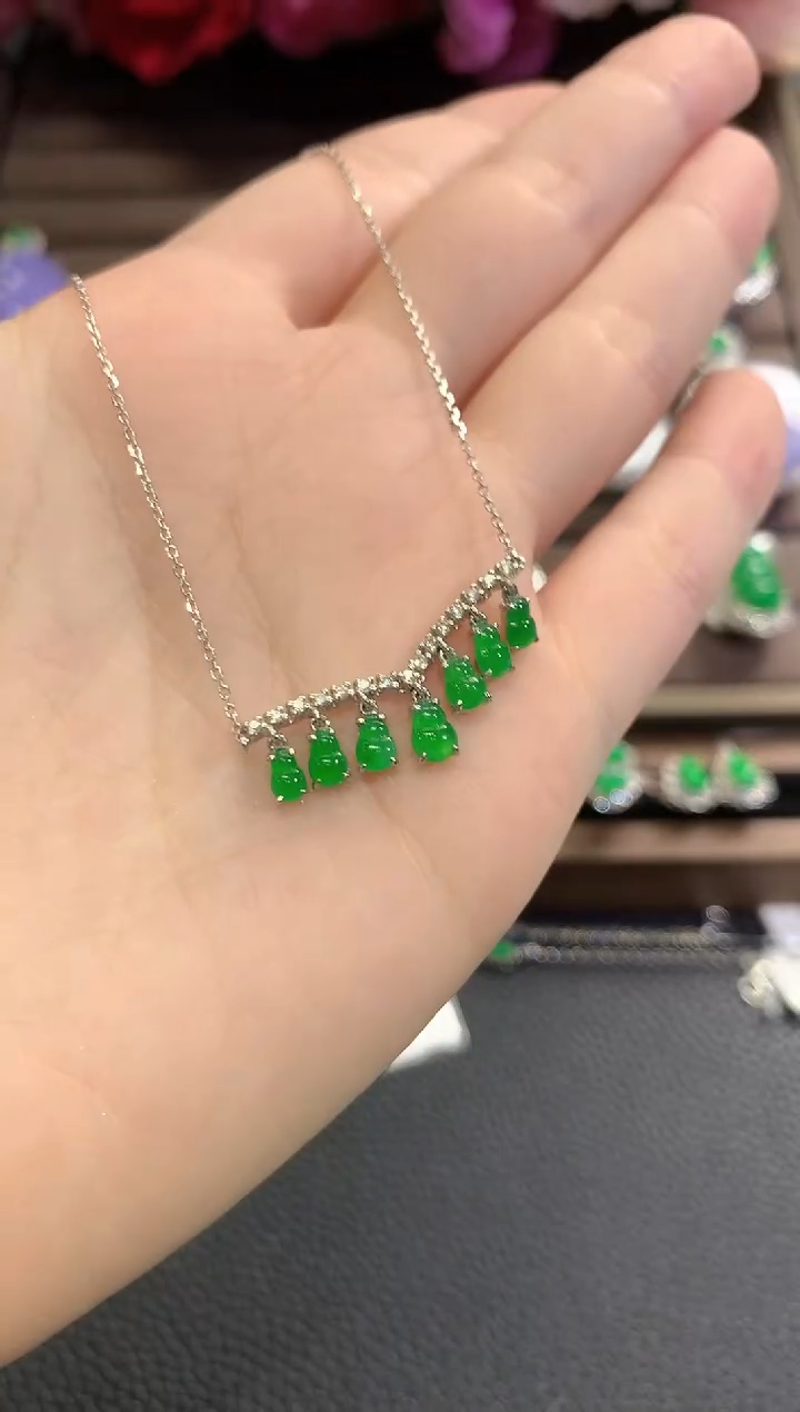 套链18K金镶嵌翡翠秋日珠宝E7