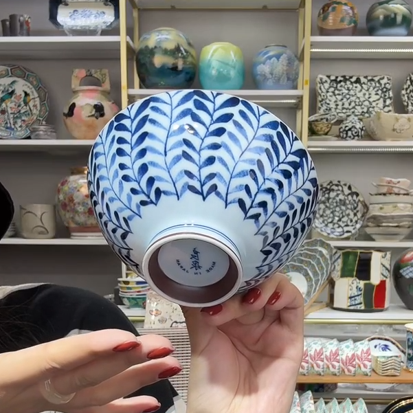 清货月【2支】日本进口美浓烧羊齿蕨饭碗12.3cm