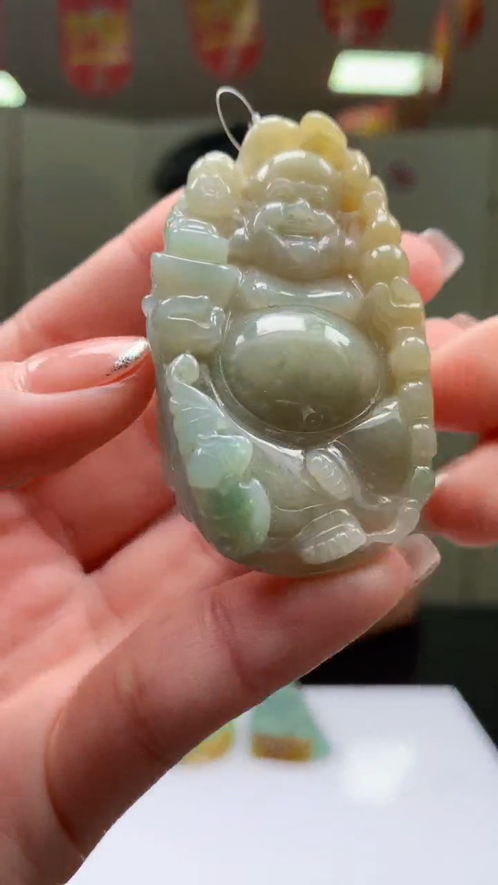 【闪购商品】定制翡翠未镶嵌1057ry-毛货挂件33