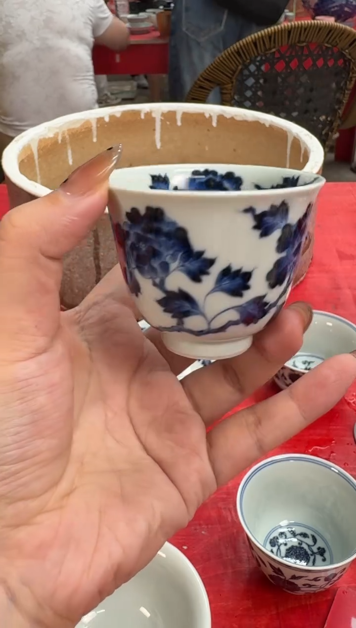 三方器合牡丹铃铛杯