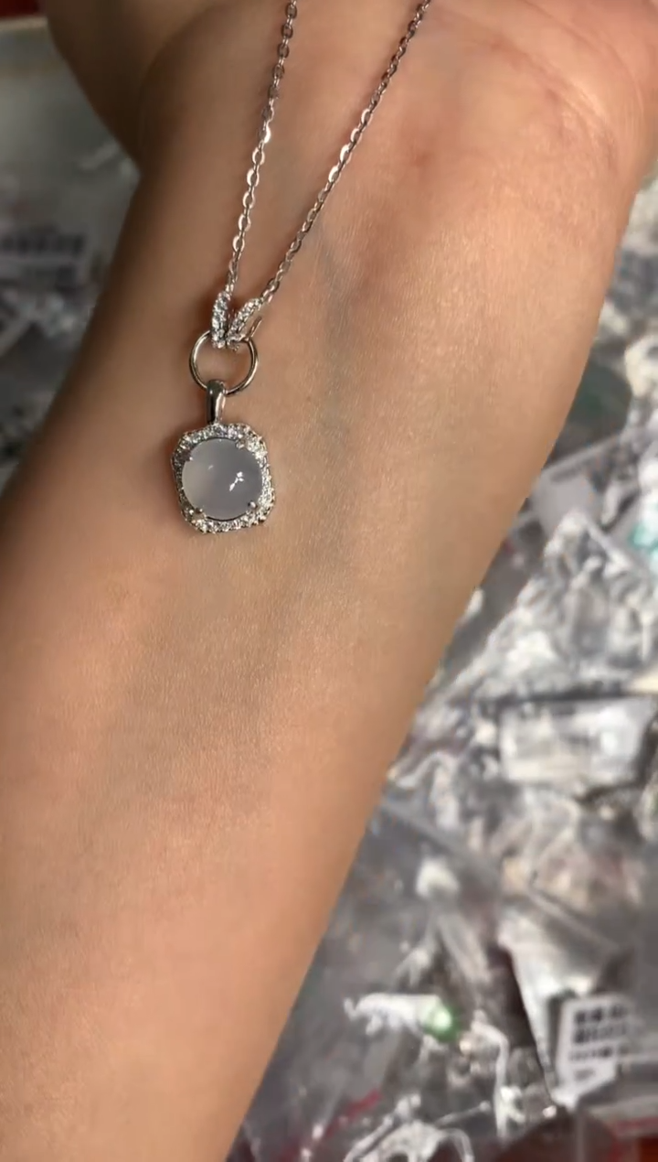 银S925镶嵌戒指翡翠项链