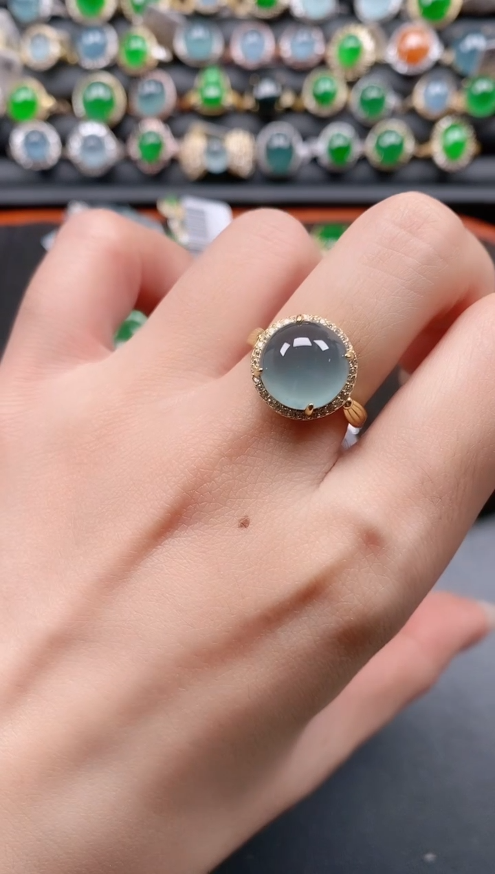 银S925镶嵌戒指翡翠11