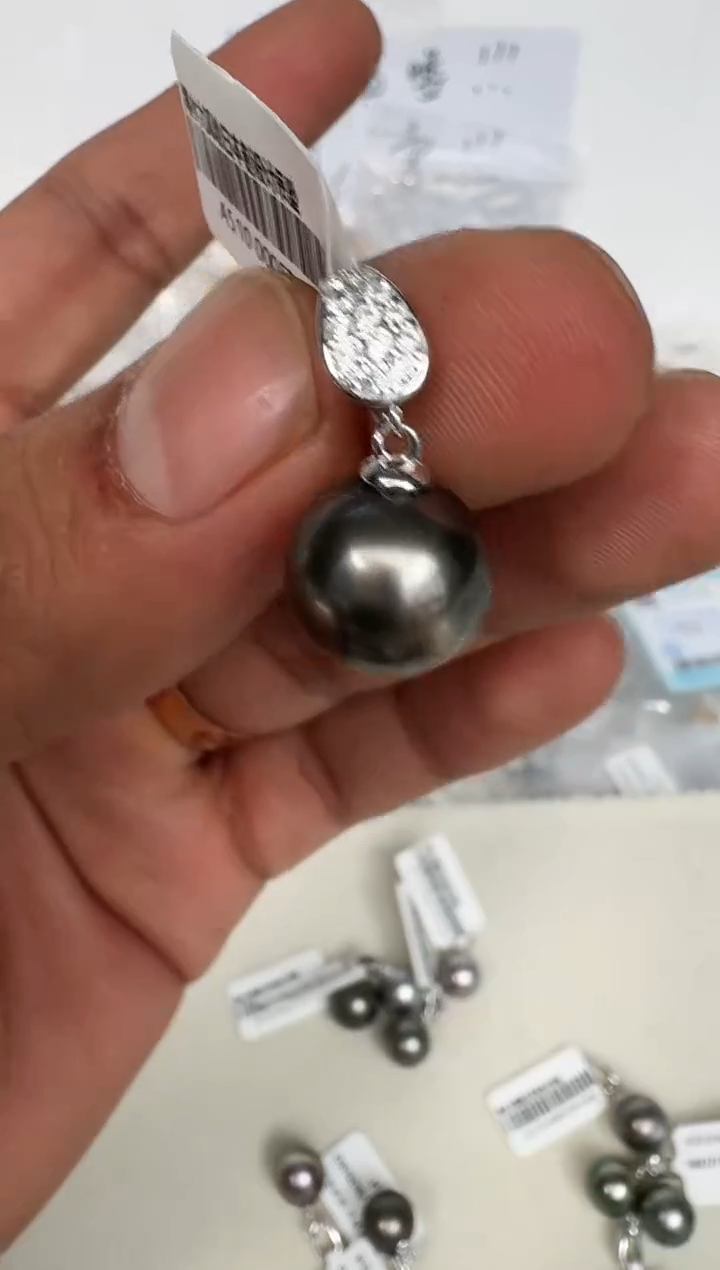 颈饰银S925镶嵌海水珍珠吊坠