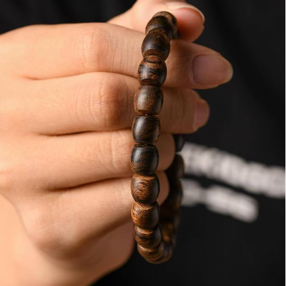 增香沉香木质非遗Y料芽莊上岸蕾蕾BQ陳水8*9单圈（纹理随机）