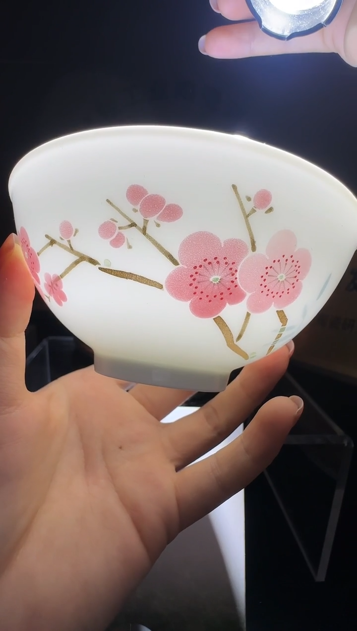 瓷翠竹红梅正德碗