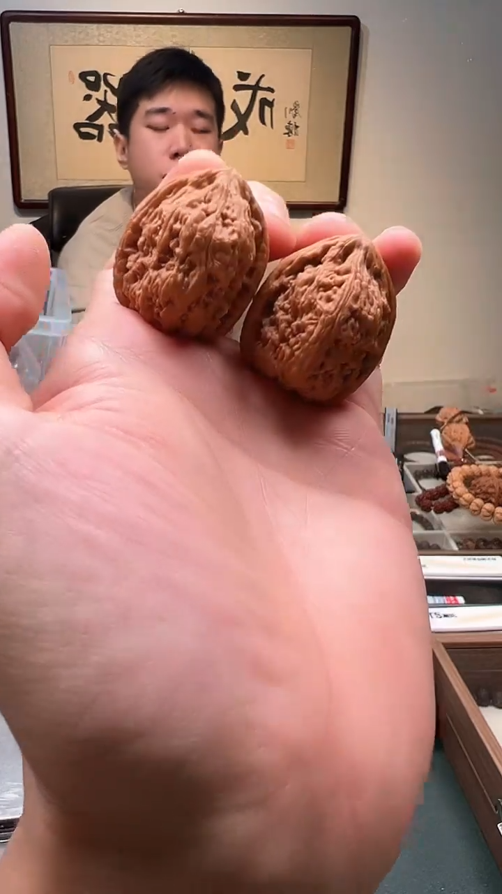 把件文玩核桃30mm+ 南疆石1对 8号