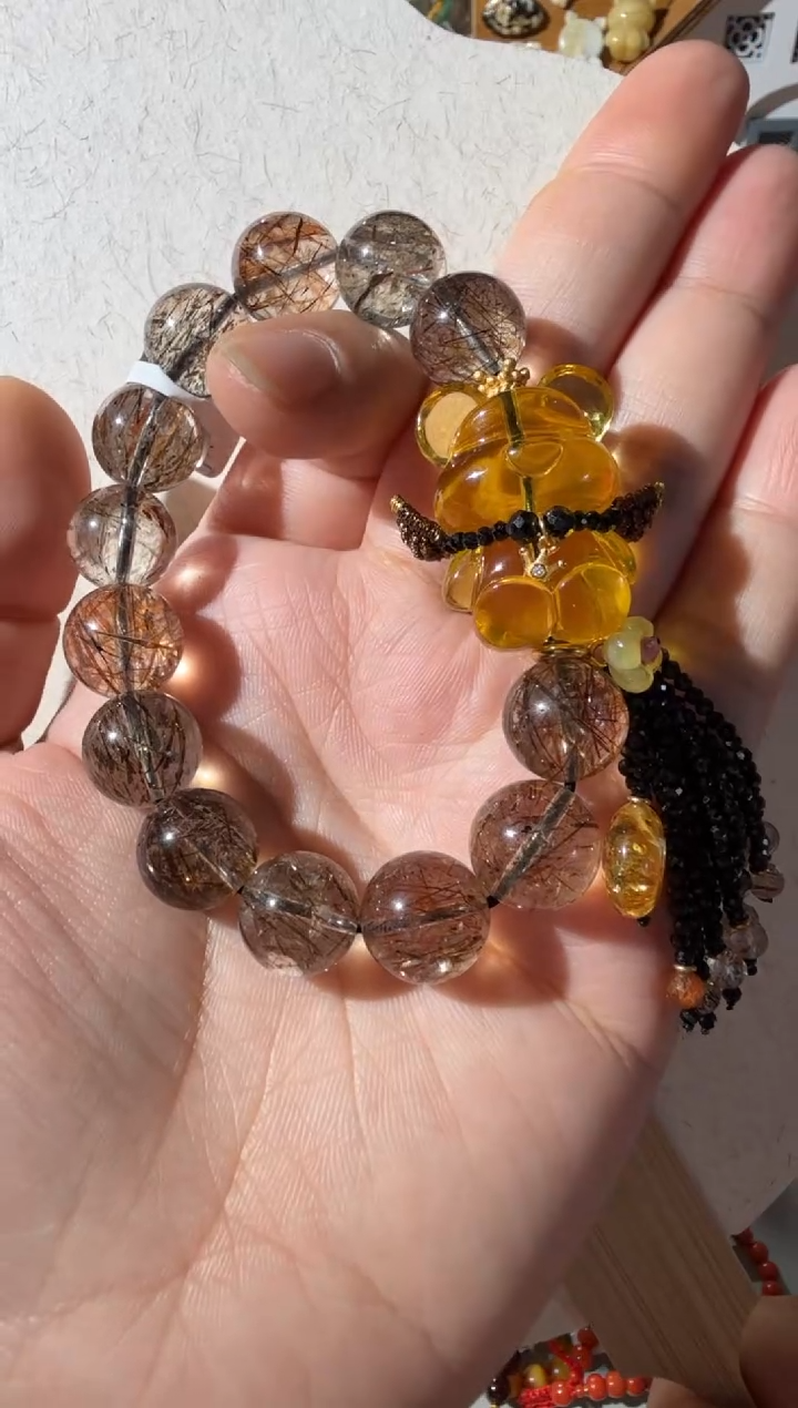 【闪购商品】琥珀手链未镶嵌琥珀小熊手链