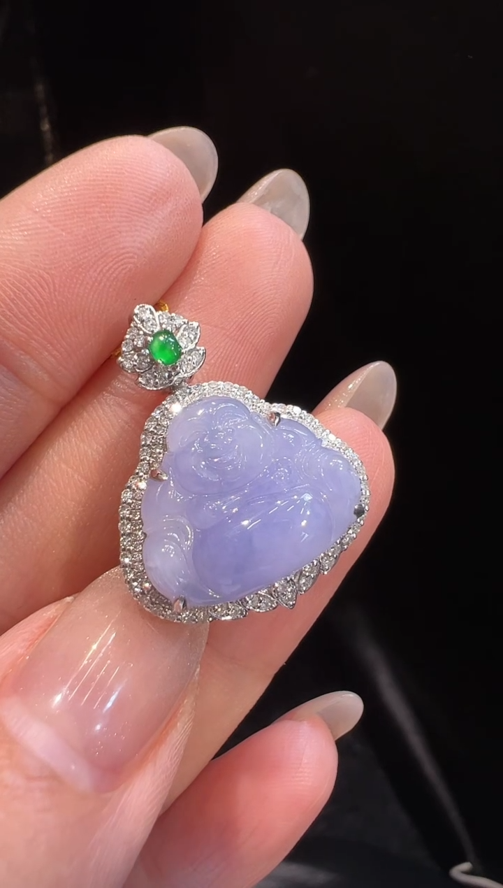 【闪购商品】翡翠颈饰18K金镶嵌吊坠