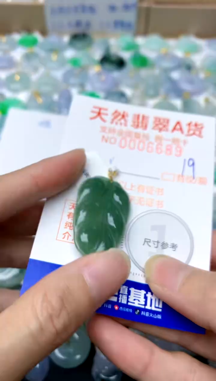 【闪购商品】翡翠颈饰18K金镶嵌19天然A货翡翠