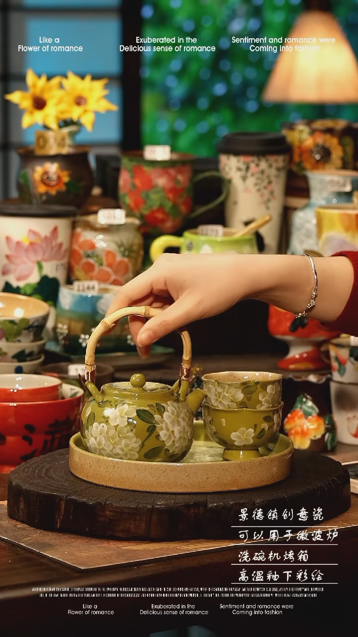 陶瓷景德镇高温釉下彩手工手绘款式@A0060@