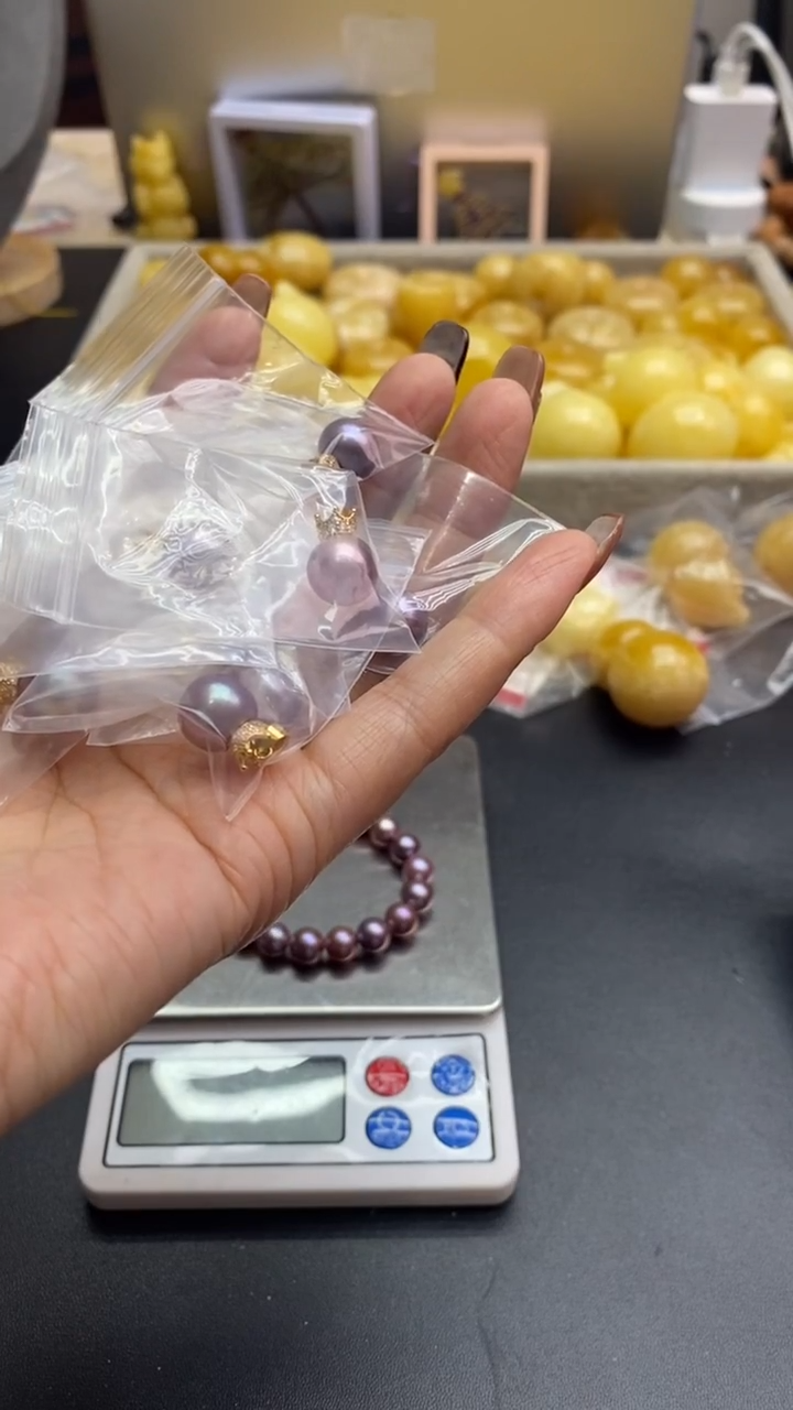 银S925镶嵌珠宝奇石淡水珍珠红*瑰151/10发10