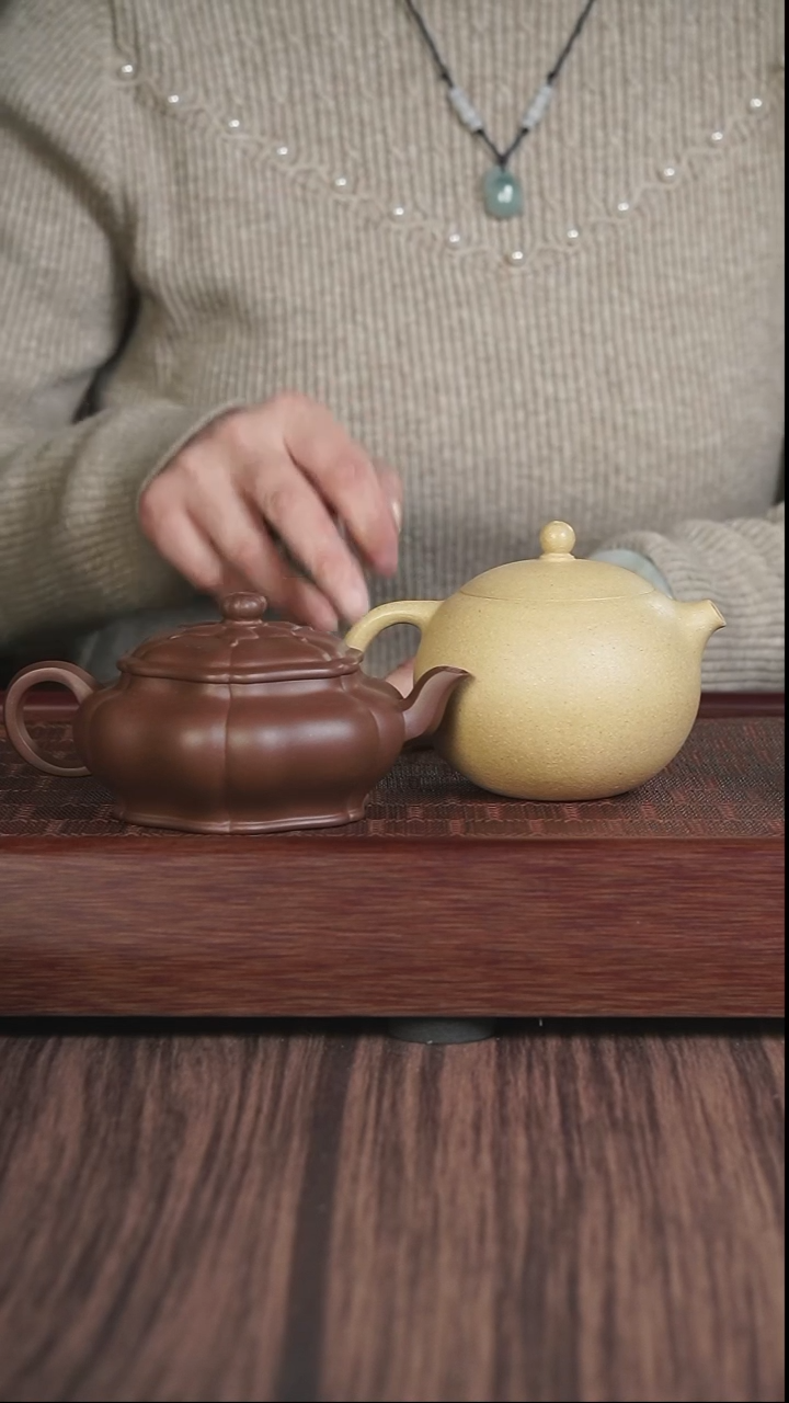 【闪购商品】紫砂茶壶本绿西施+底槽清筋纹葵菱