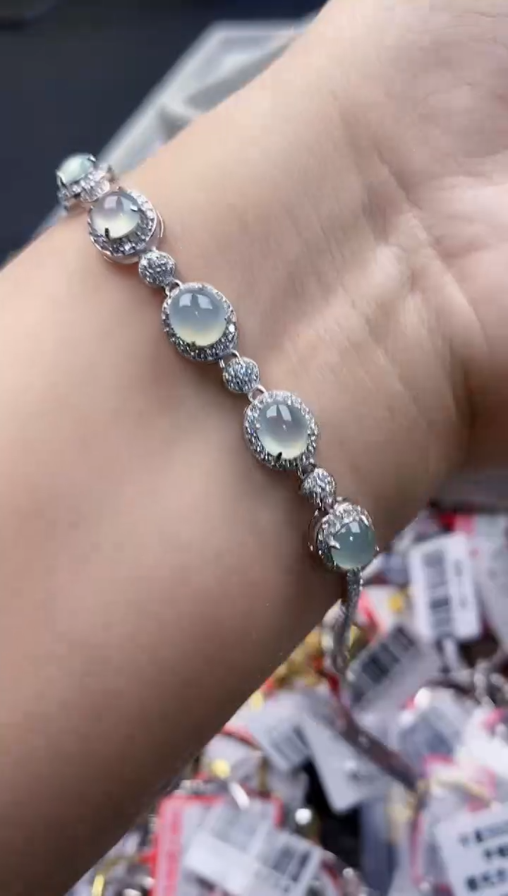 翡翠银S925镶嵌戒指12-12-12--5