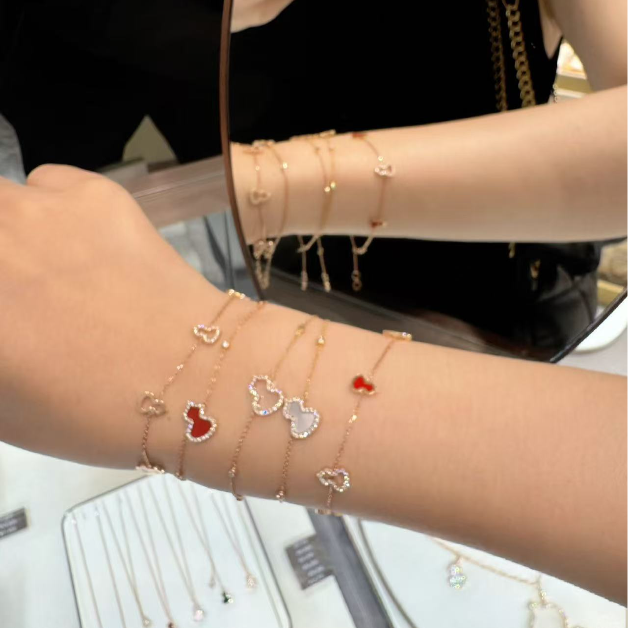 【斜葫芦手链】时尚镶嵌百搭款手链