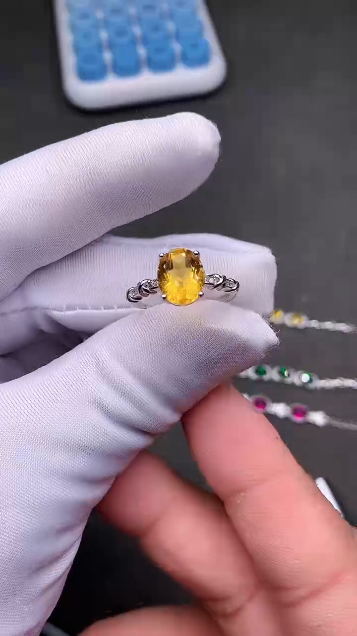 【闪购商品】黄晶戒指银S925镶嵌.......