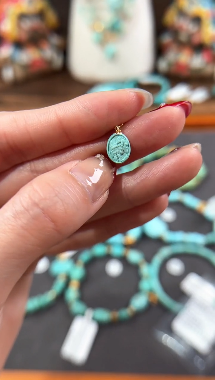 【闪购商品】绿松石提溜18K金镶嵌绿松石提溜