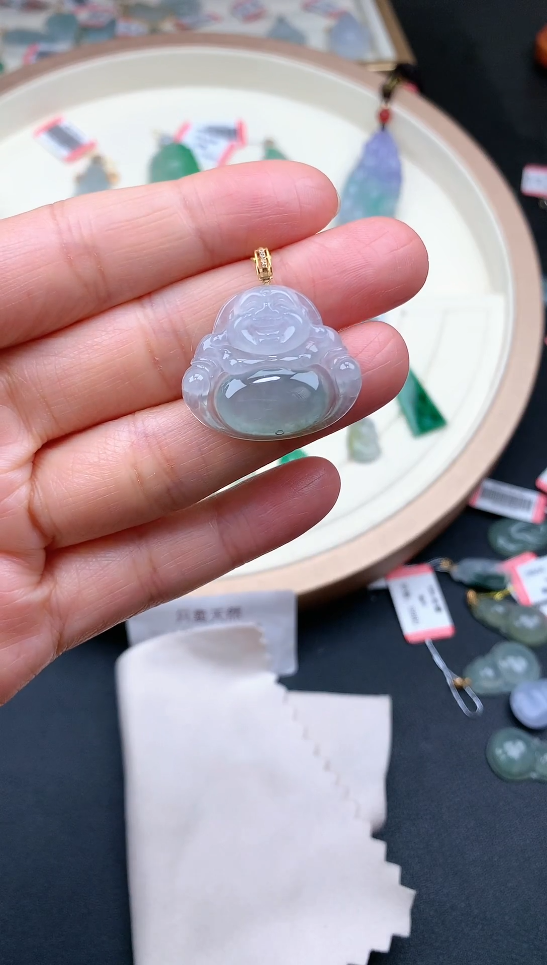 【闪购商品】翡翠颈饰18K金镶嵌佛公