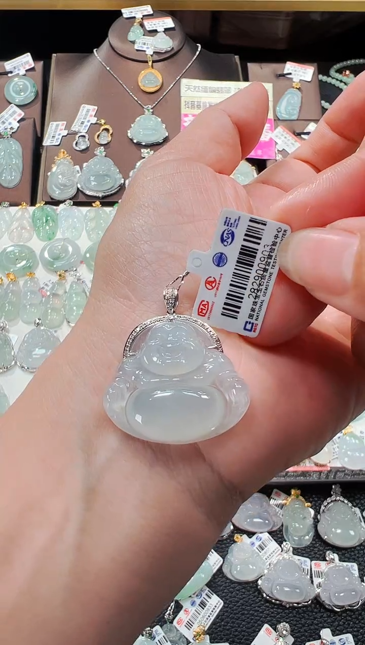 【闪购商品】翡翠吊坠(不含链)18K金镶嵌佛公吊坠903