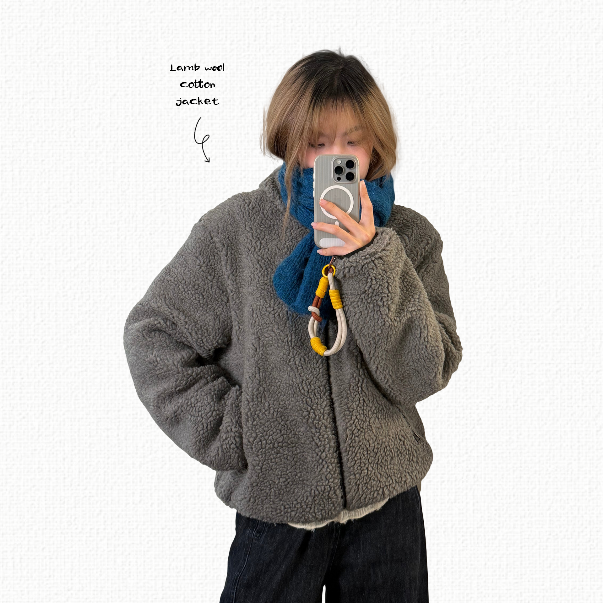 Forout浮饶|超韩 涩琪风颗粒绒卫衣夹棉外套