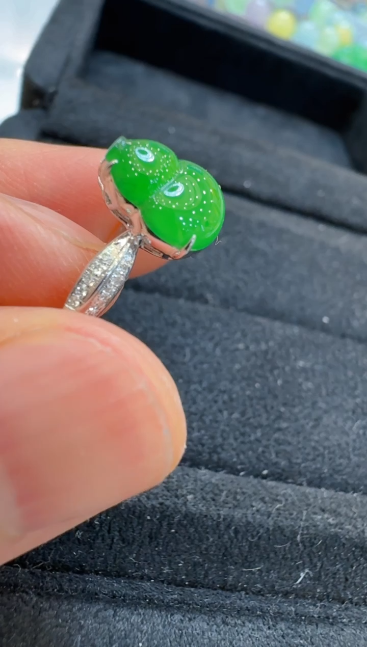 翡翠戒指18K金镶嵌多样性团购发一件