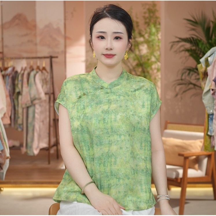 《 水木清华-短袖》新中式提花国风时尚休闲防晒透气短袖上衣