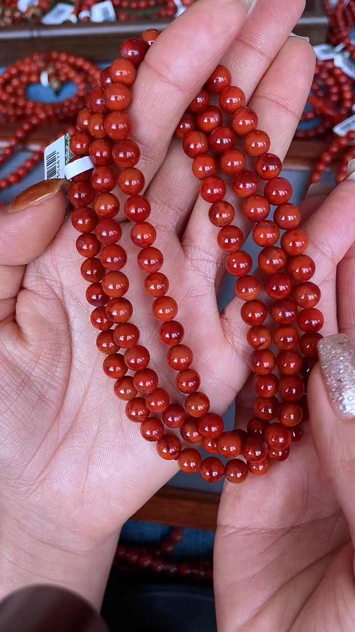 未镶嵌手串南红玛瑙N48凉山瓦西料双锦多圈
