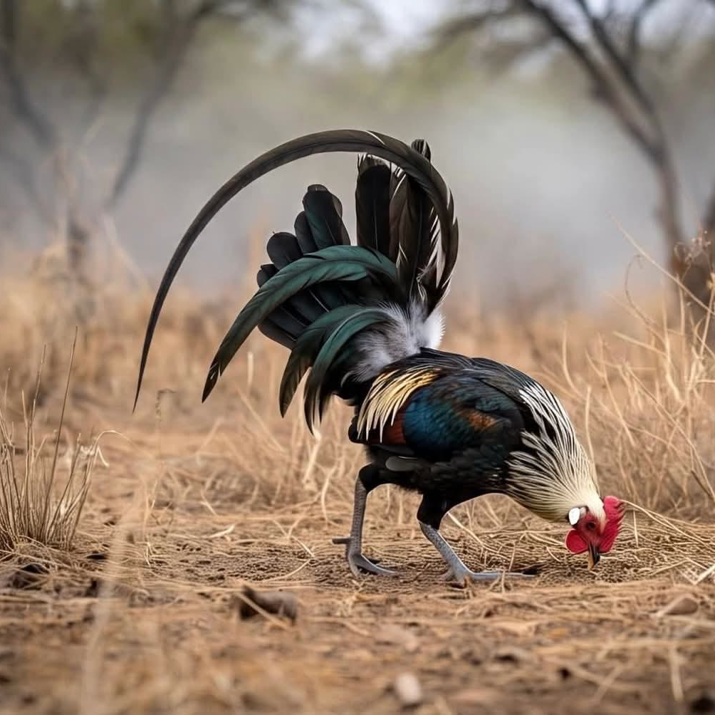 姿态优美茶花宠物公鸡