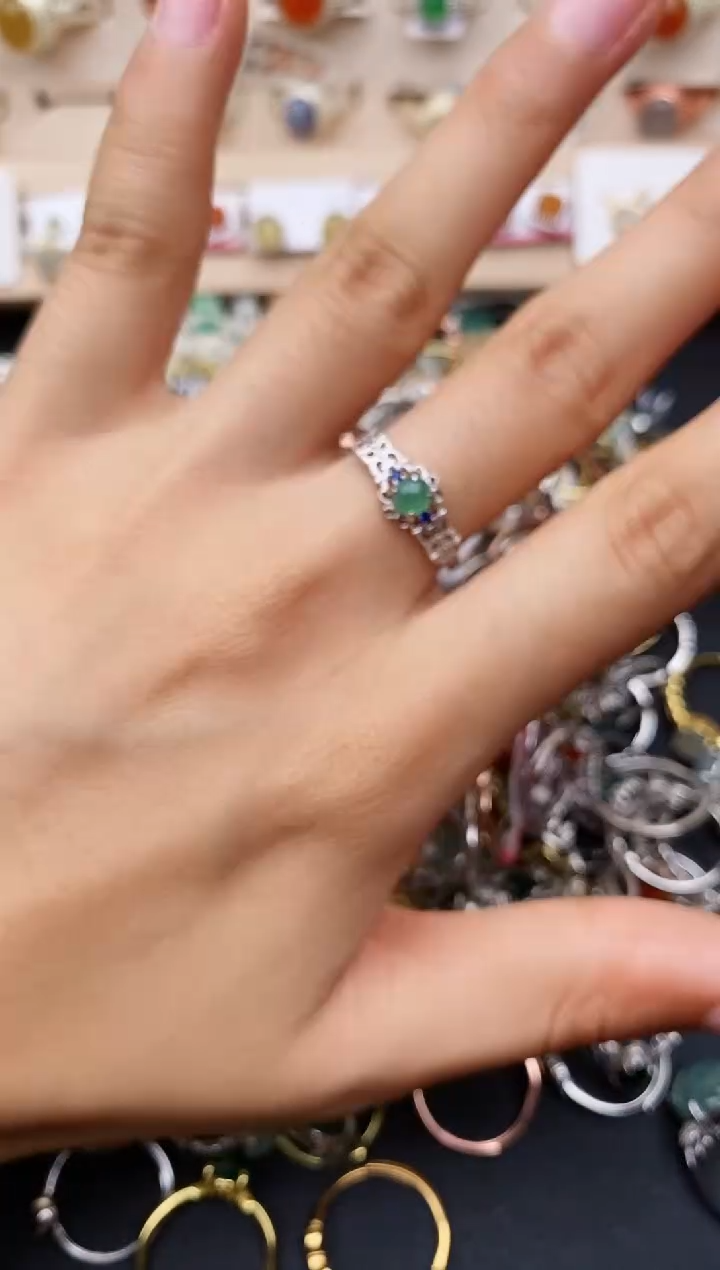 【闪购商品】翡翠戒指银S925镶嵌缅甸翡翠