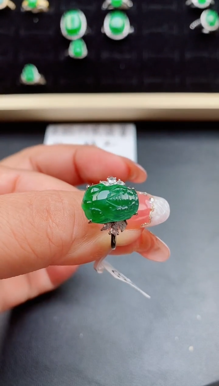 【闪购商品】翡翠戒指银S925镶嵌508050