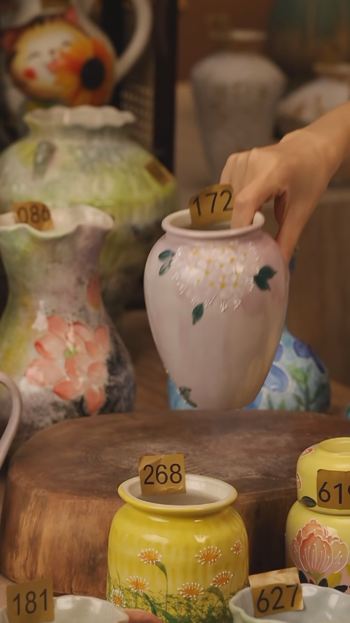 陶瓷172景德镇设计师手作花器摆件侘寂风