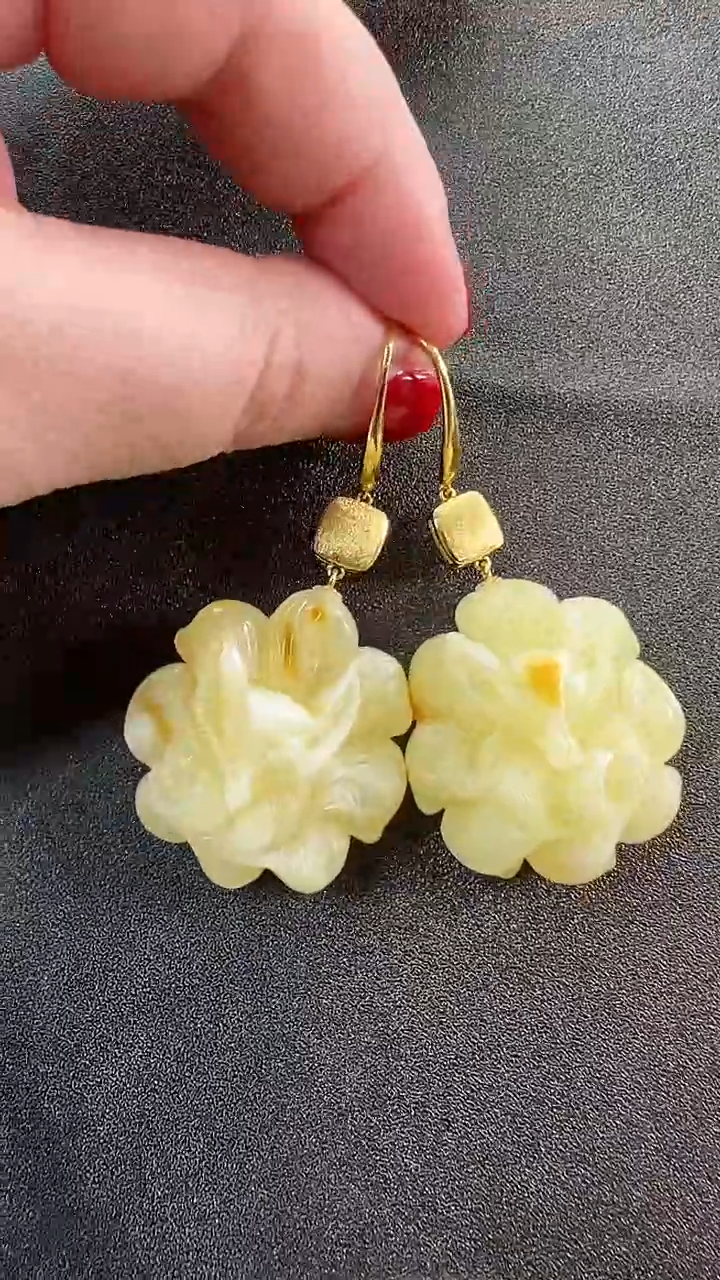 【闪购商品】琥珀耳饰未镶嵌耳环