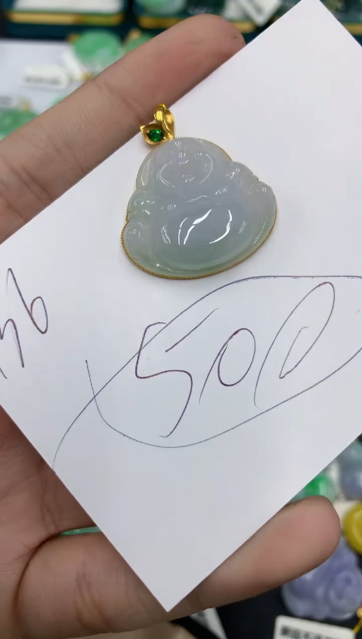 【闪购商品】翡翠颈饰18K金镶嵌号链接111111