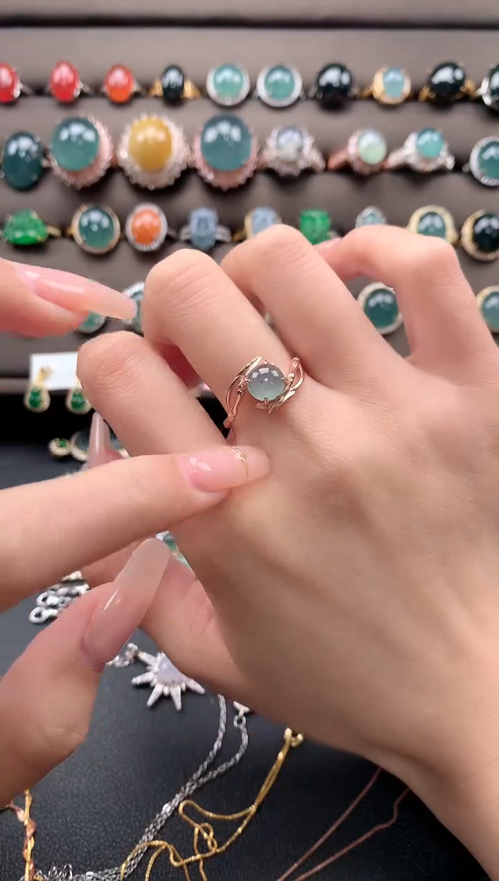 【闪购商品】翡翠戒指银S925镶嵌13131